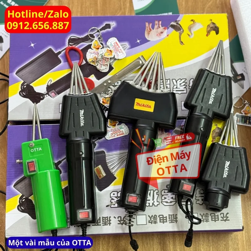 Máy nhổ lông vịt 6 mũi kẹp Mikita dành cho lò mổ làm nhiều