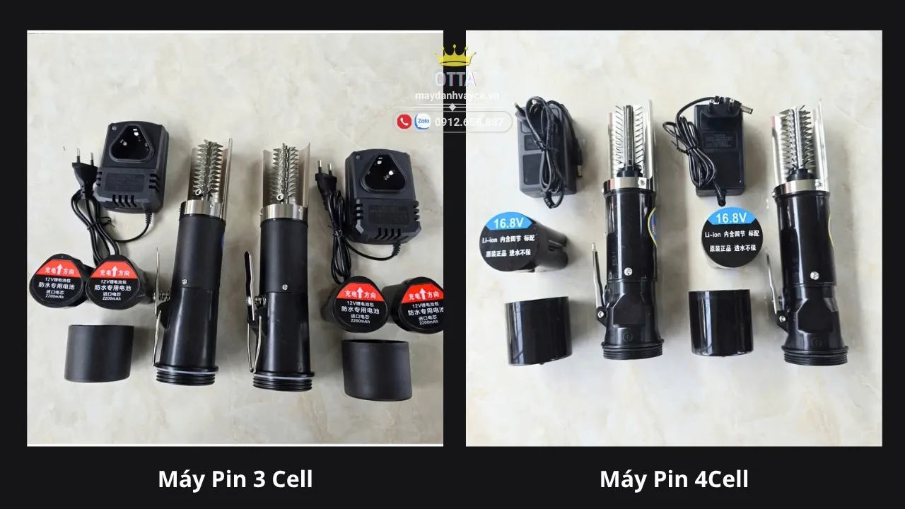 Máy đánh vảy cá bằng pin OTTA 3 Cell & 4 Cell